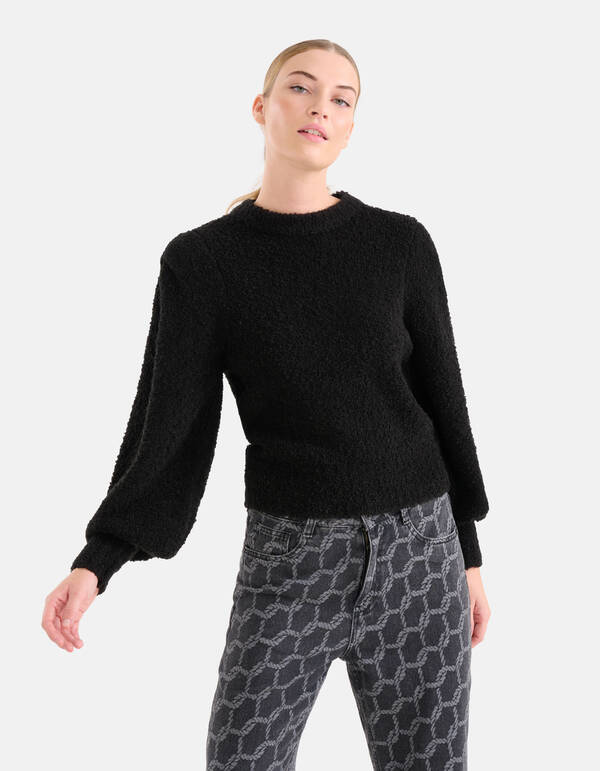 Boucle-Pullover Schwarz SHOEBY WOMEN