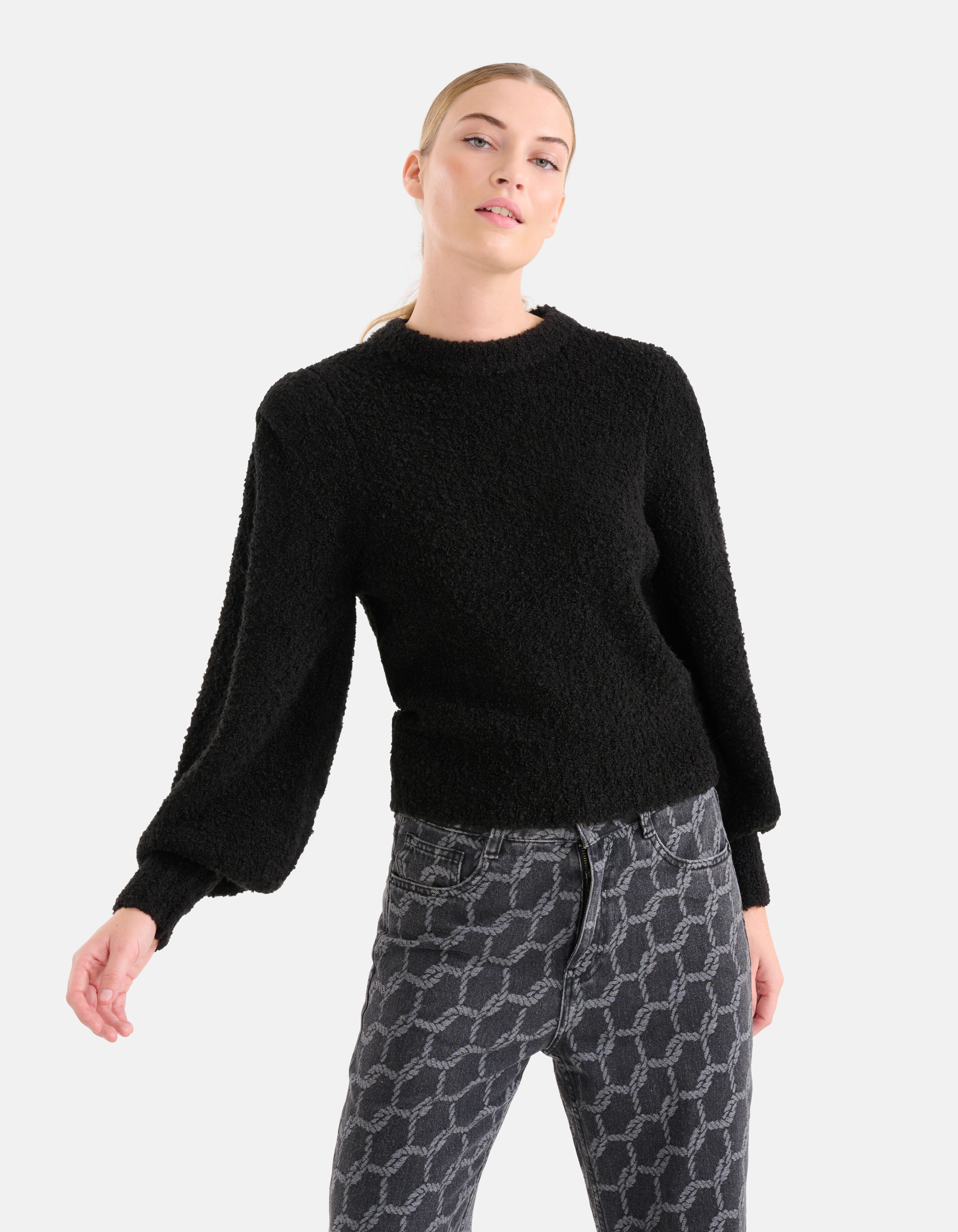Boucle-Pullover Schwarz SHOEBY WOMEN