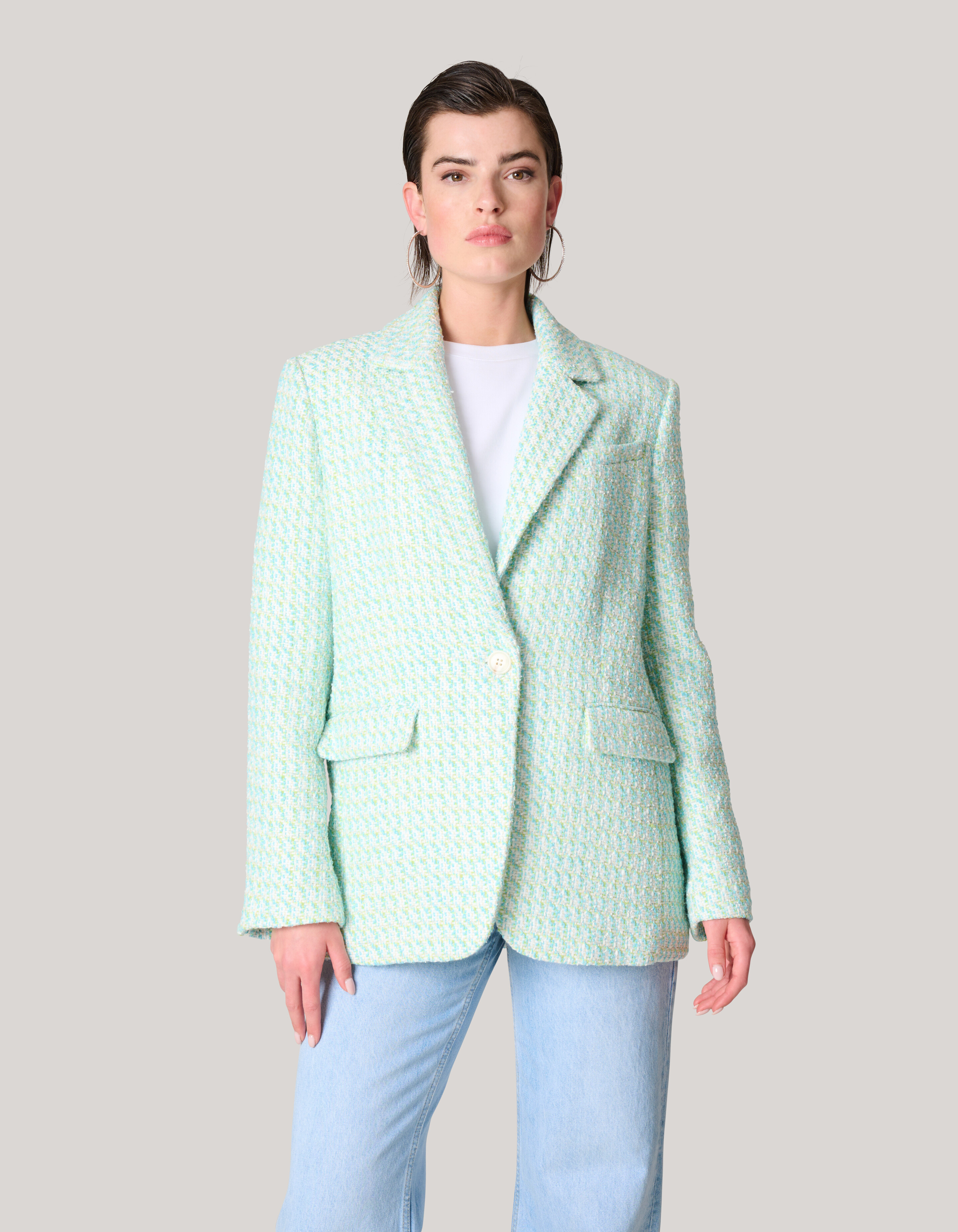 Übergroßer Tweed-Blazer Blau SHOEBY WOMEN