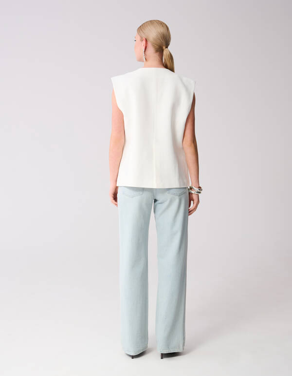 &Uuml;bergro&szlig;es Gilet Off White SHOEBY WOMEN