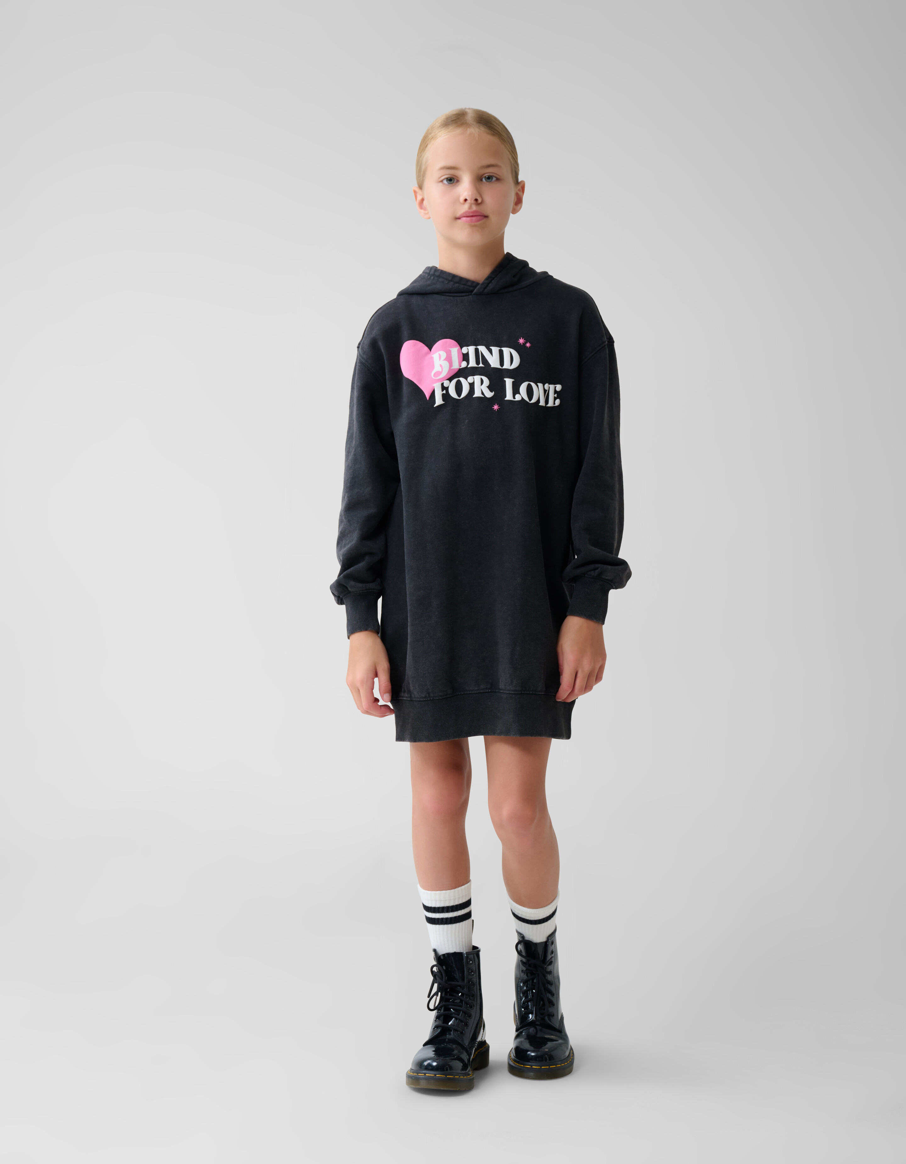 Herz-Kapuzenkleid Schwarz SHOEBY GIRLS