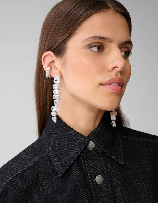 Statement Strass Ohrringe Silber SHOEBY ACCESSOIRES