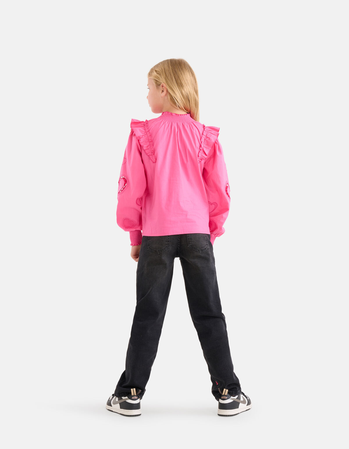 Popeline-Stickerei Bluse Rosa SHOEBY GIRLS