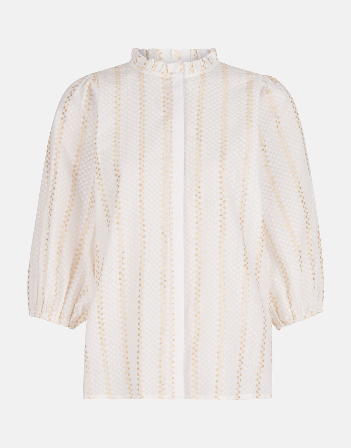 Lurex-Detail-Bluse Off White SHOEBY WOMEN