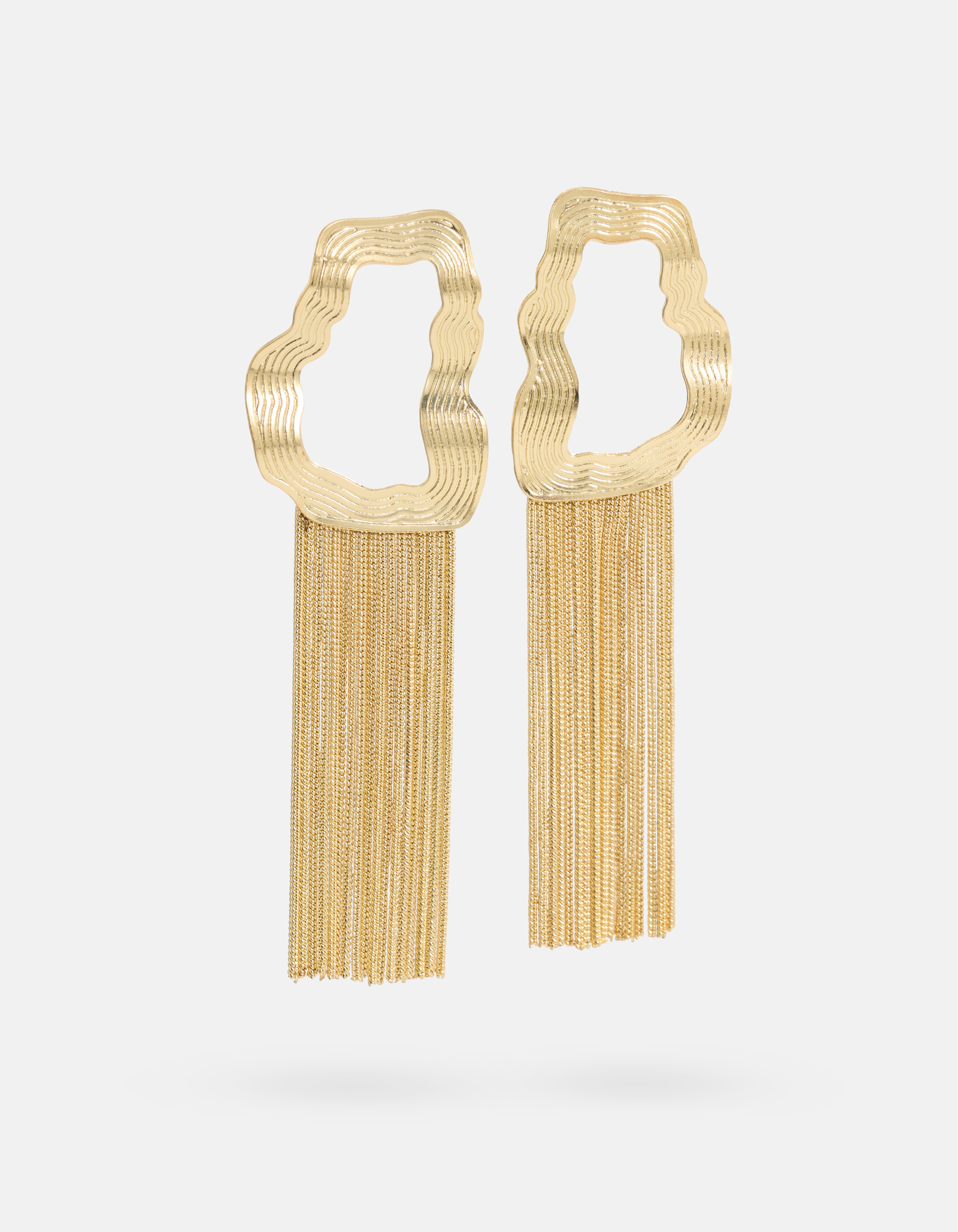 Gewellte Fransen Ohrringe Gold SHOEBY ACCESSOIRES