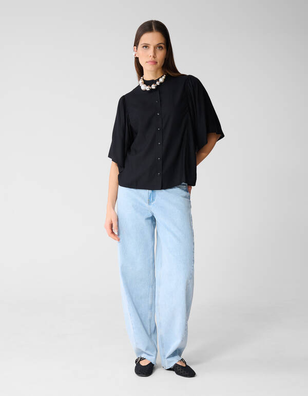 Flie&szlig;endes Top Schwarz SHOEBY WOMEN