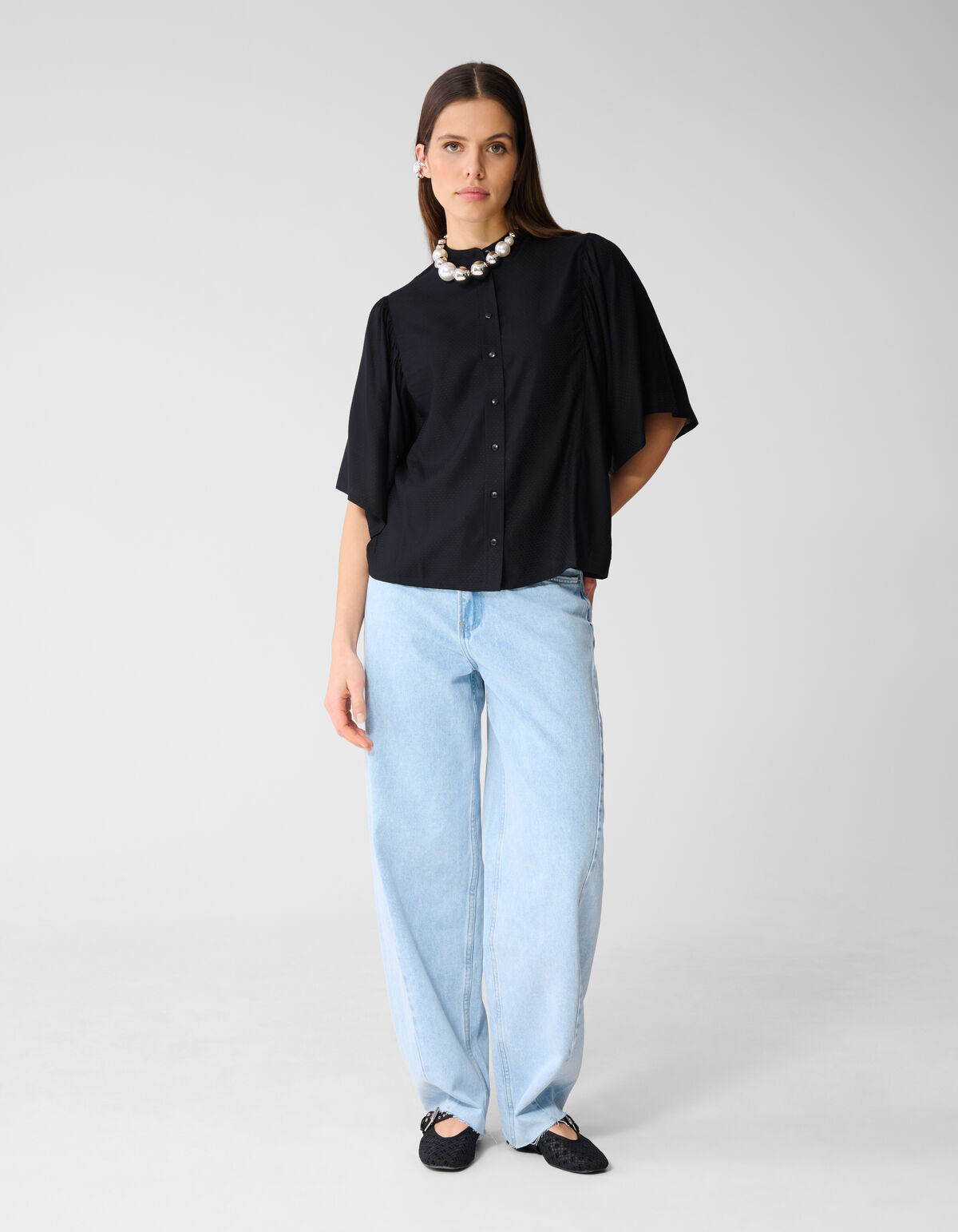 Flie&szlig;endes Top Schwarz SHOEBY WOMEN