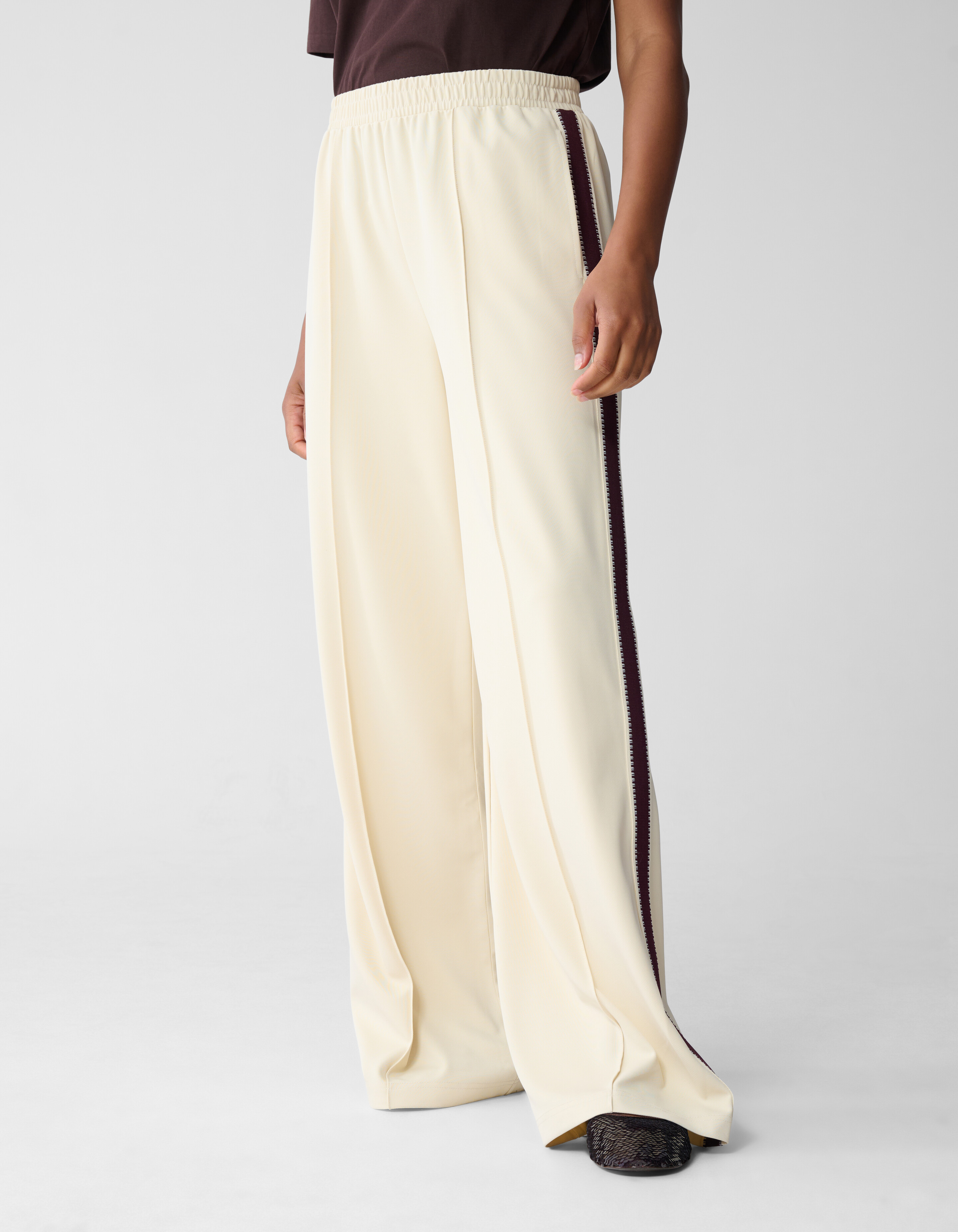 Tape Wide Leg Hose Gebrochenes Weiß SHOEBY WOMEN