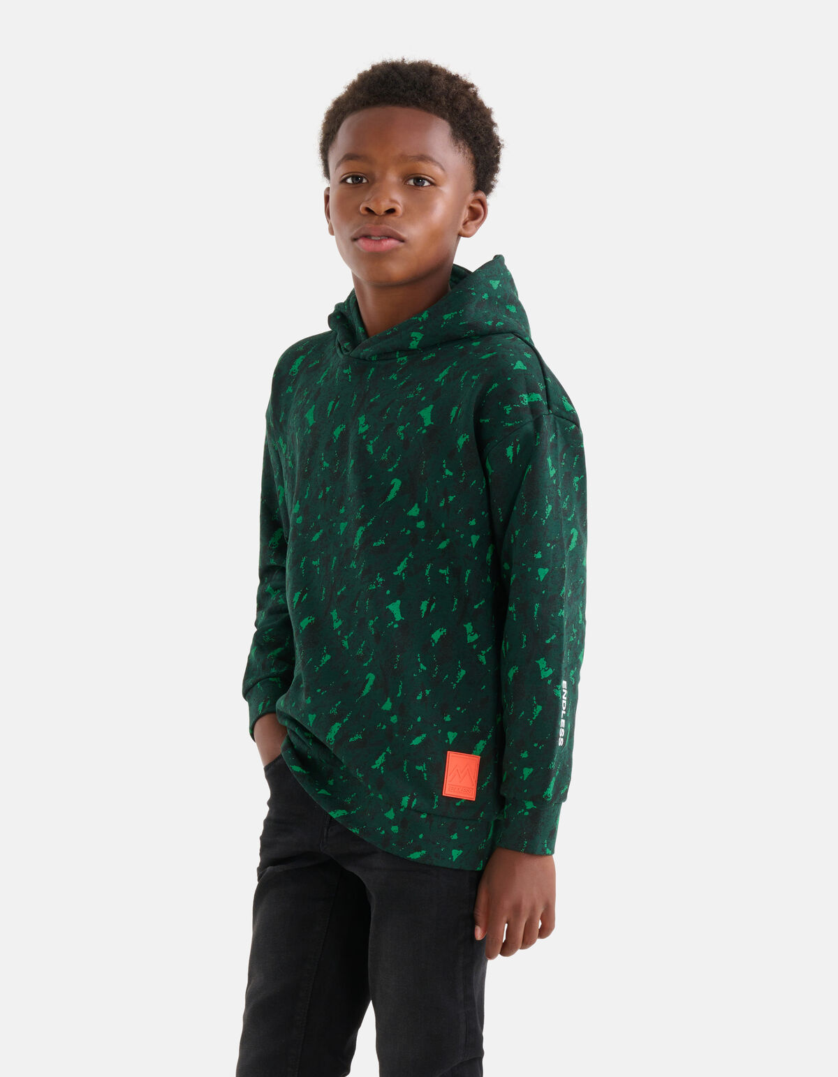 Bedruckter Hoodie Dunkelgrün SHOEBY BOYS