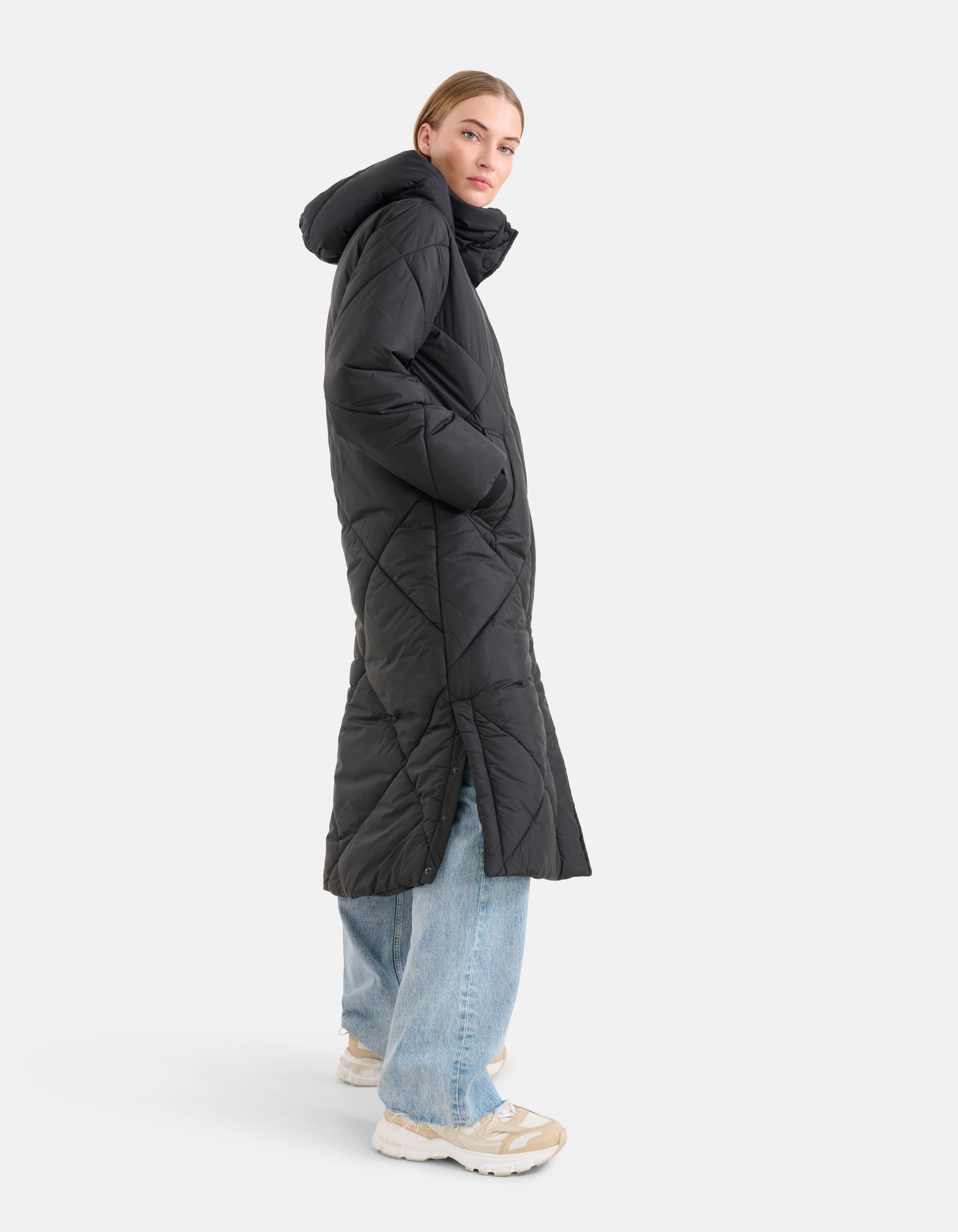 Lange Pufferjacke Schwarz SHOEBY WOMEN