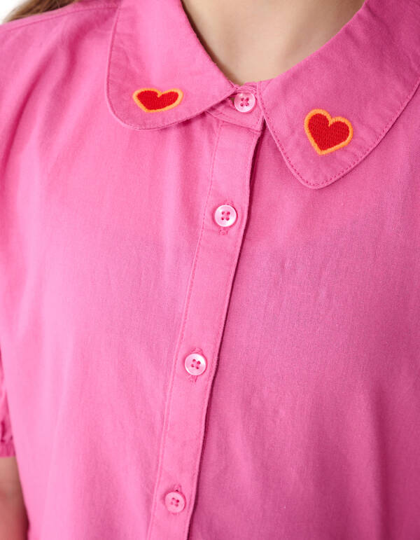 R&uuml;schen-Herzbluse Rosa SHOEBY GIRLS