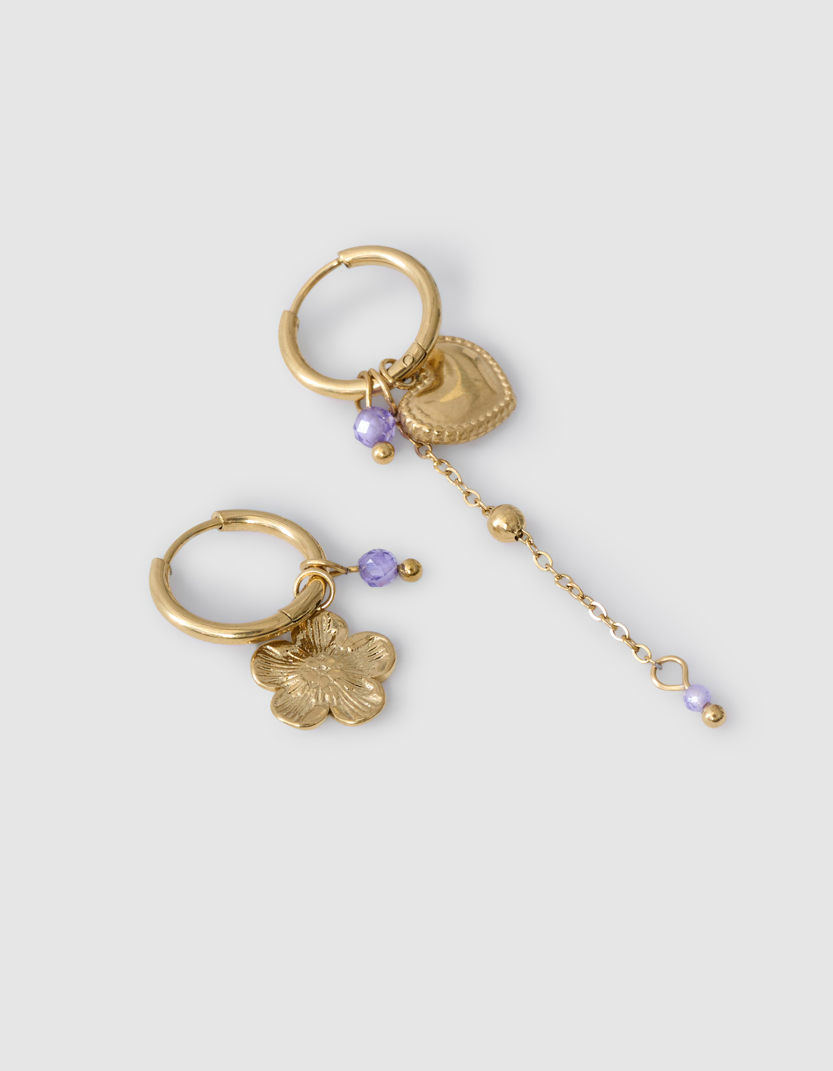 Herz/Blumen-Ohrringe Gold SHOEBY ACCESSOIRES