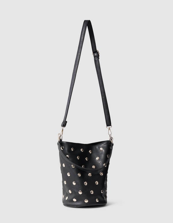 Bucket-Tasche mit Nieten Schwarz SHOEBY ACCESSOIRES