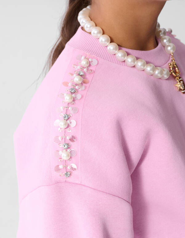 Pearl Sweatshirt Hellrosa SHOEBY GIRLS