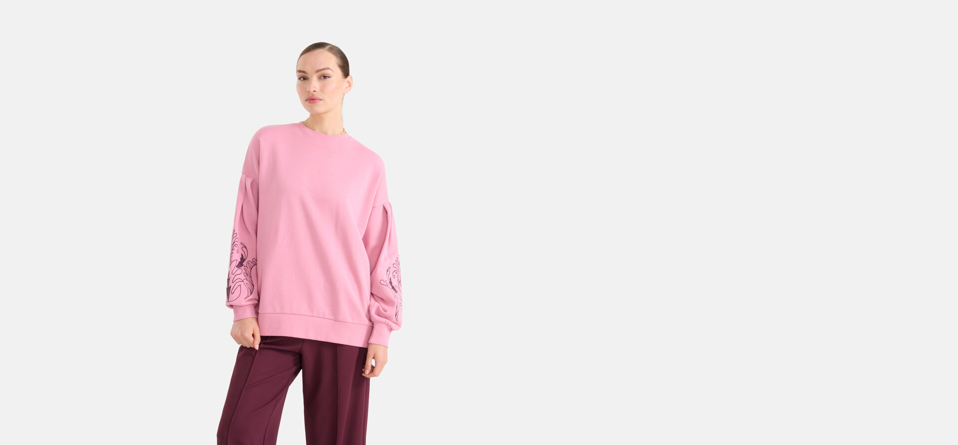 Embroidery Sweater Roze SHOEBY WOMEN