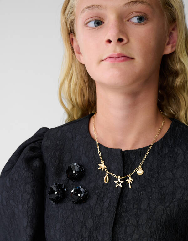 Blazer mit Blumenmuster Schwarz SHOEBY GIRLS