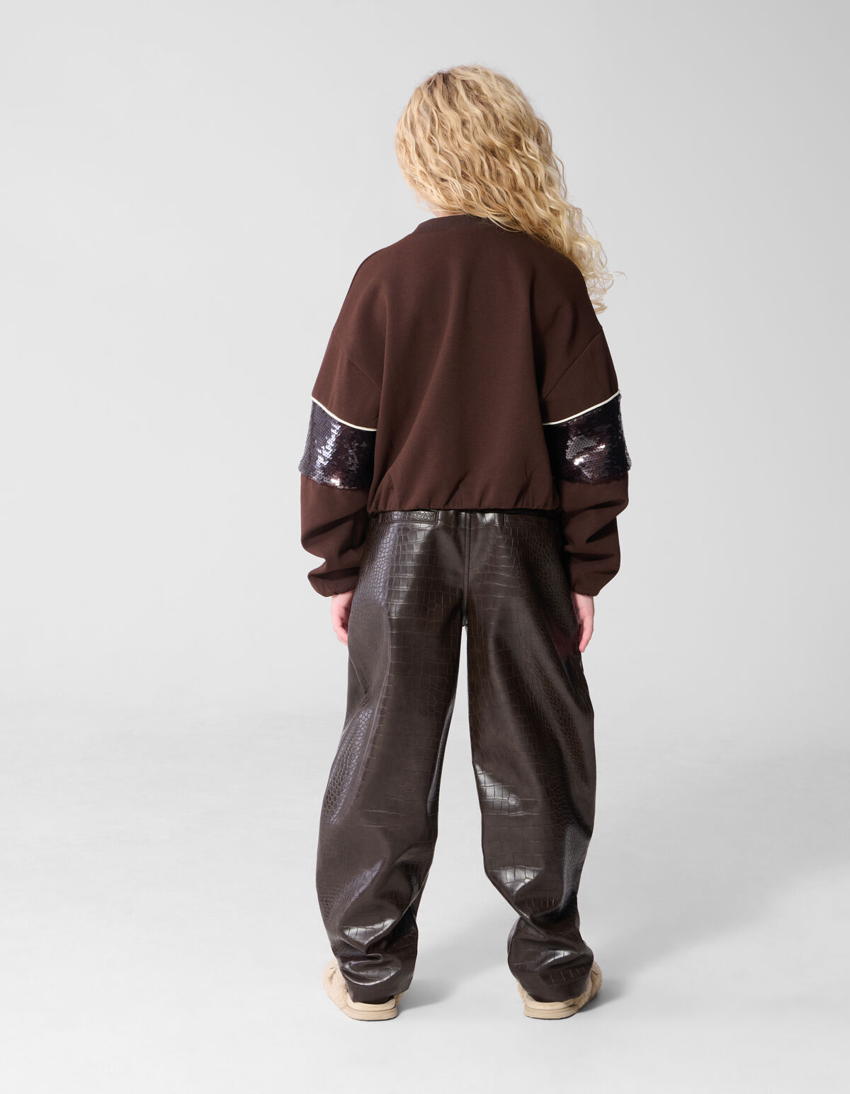 Sporty Pailletten Sweatshirt Braun SHOEBY GIRLS