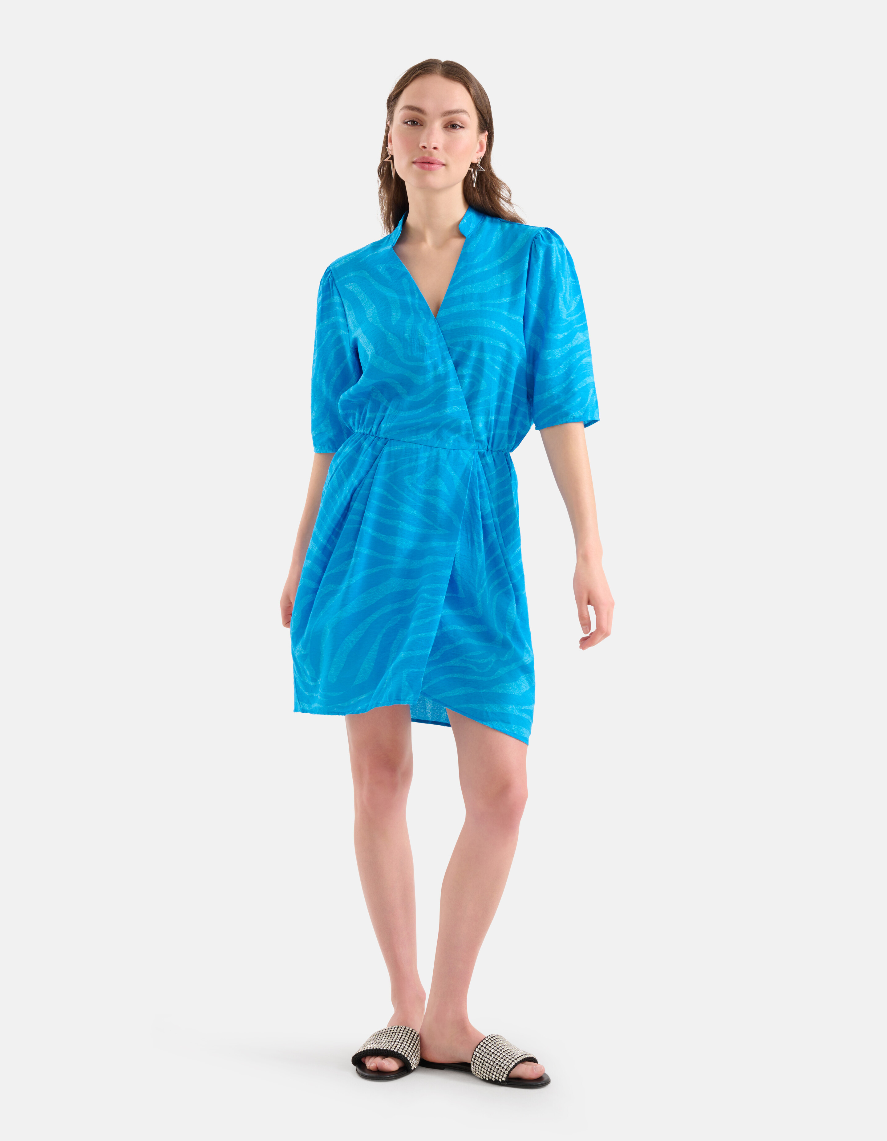 Zebra Print Kleid Blau SHOEBY WOMEN