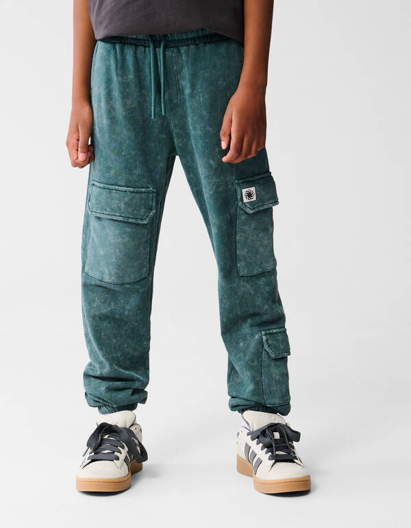 Gewaschene Cargohose Dunkelblau SHOEBY BOYS