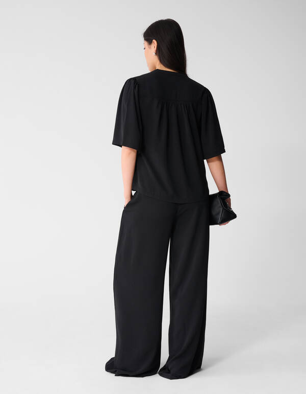 Twist Kurzarm-Top Schwarz SHOEBY WOMEN