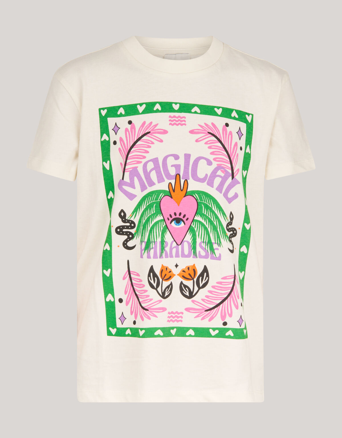 Artwork T-shirt Gebroken Wit SHOEBY GIRLS