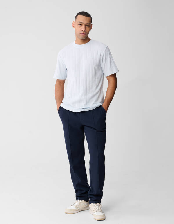 Struktur Stripe Artwork T-Shirt Hellblau SHOEBY MEN