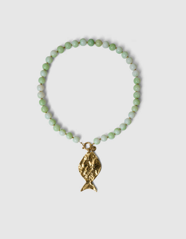 Perlenfischkette Hellgr&uuml;n SHOEBY ACCESSOIRES