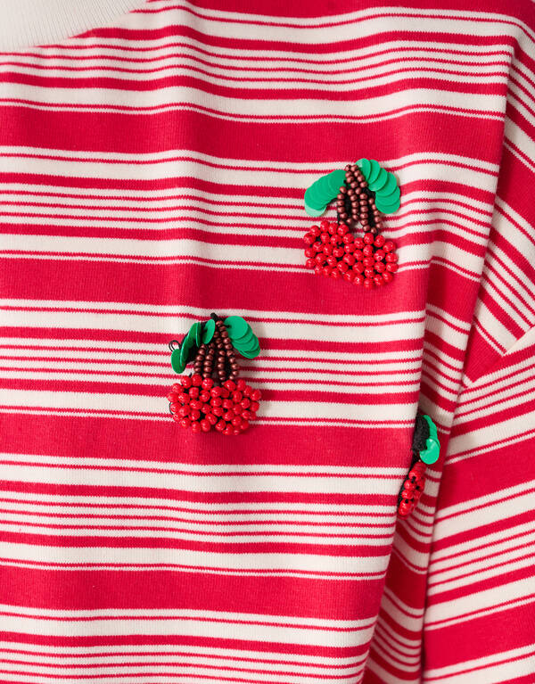 Cropped Cherry T-Shirt Rot SHOEBY GIRLS