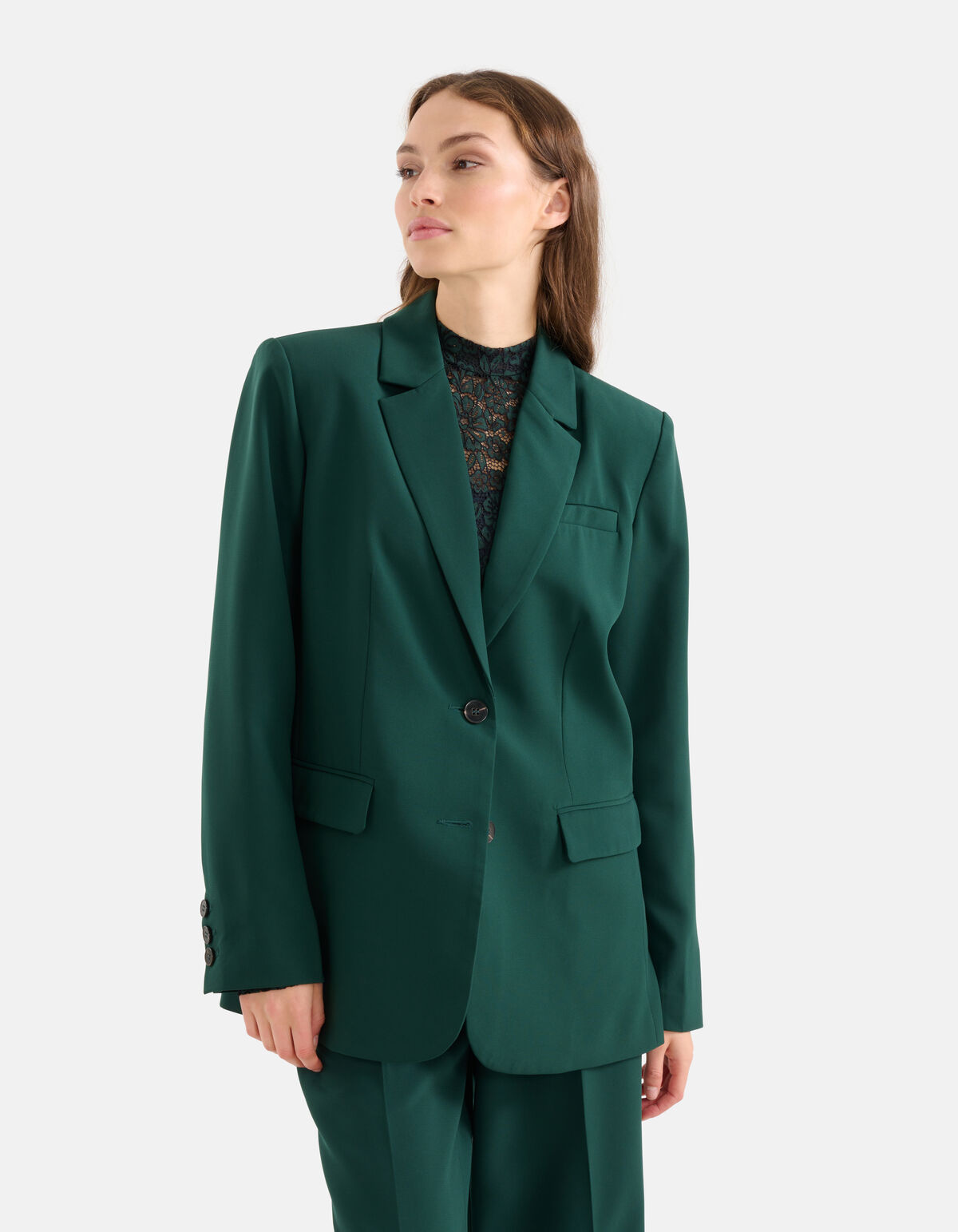 Basic Blazer Dunkelgr&uuml;n SHOEBY WOMEN