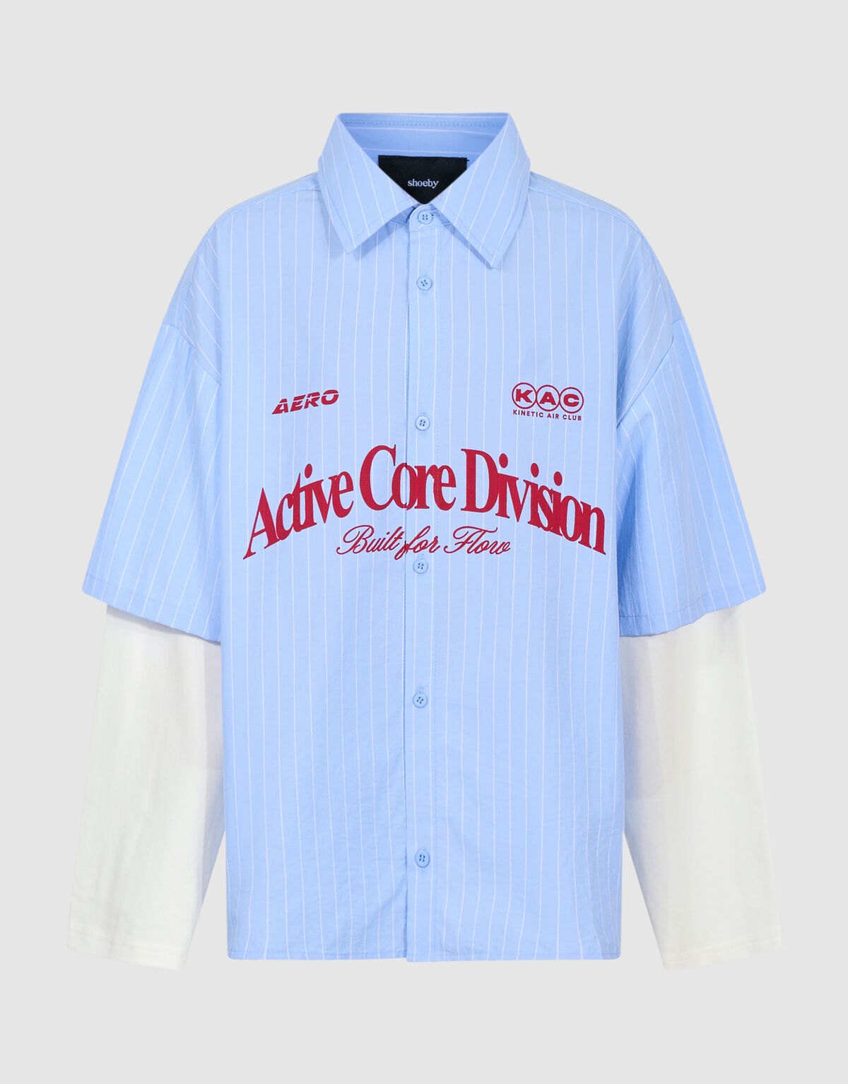 Popelinshirt Mit Doppelten &Auml;rmeln Blau SHOEBY BOYS