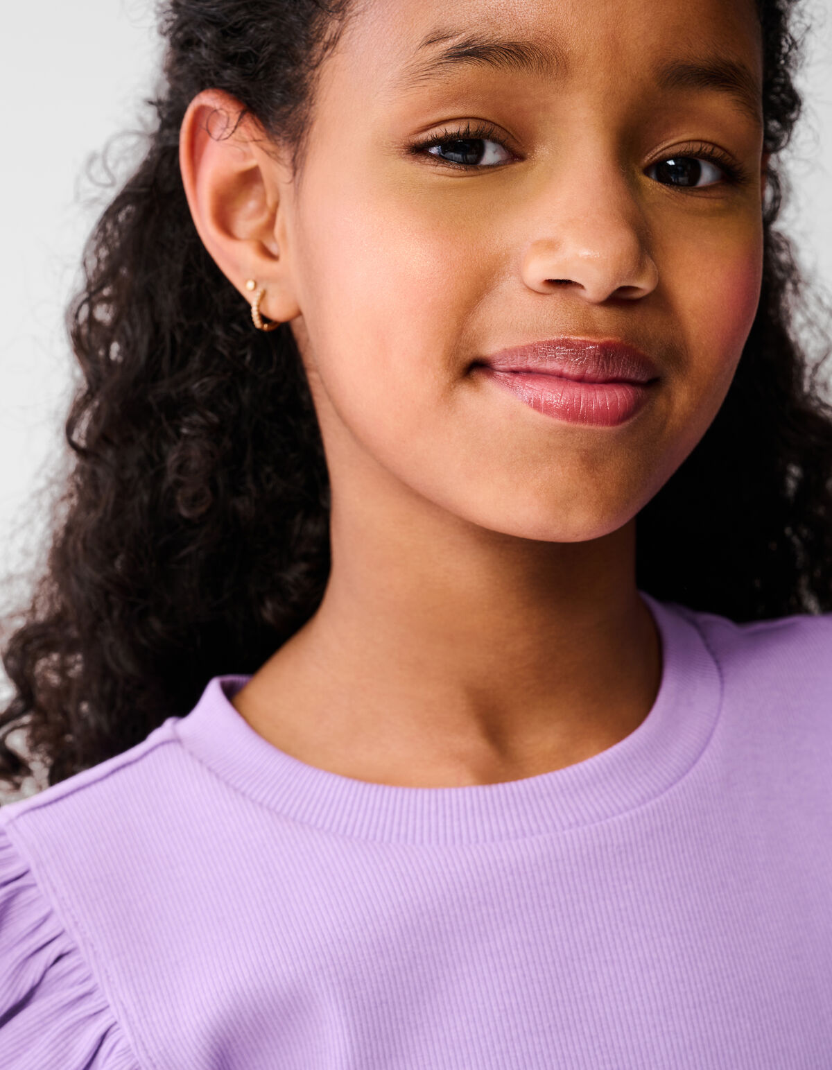 Ruffle Rib Top Hellviolett SHOEBY GIRLS