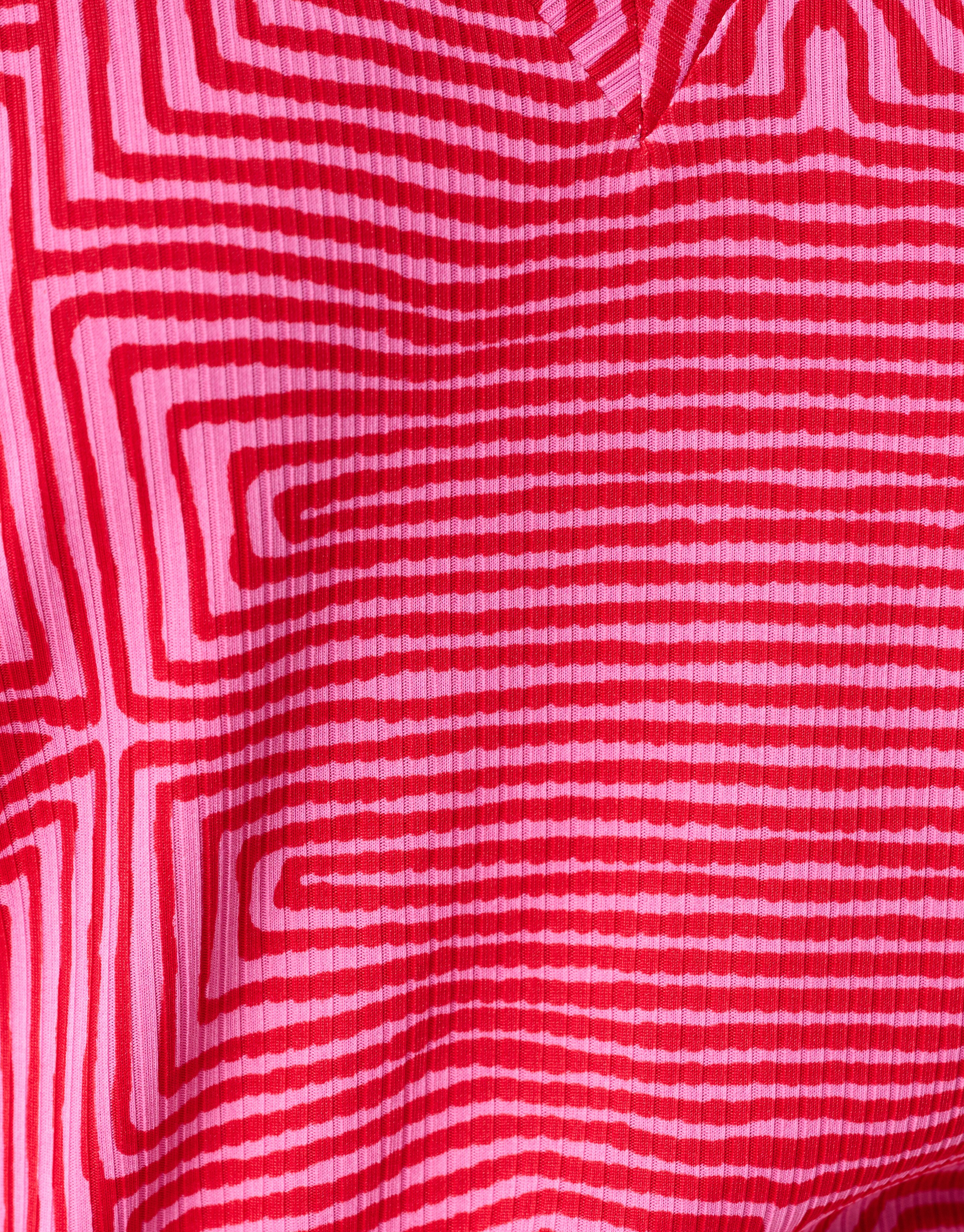 Bedrucktes Ripp-Jersey-Top Rosa/Rot SHOEBY WOMEN