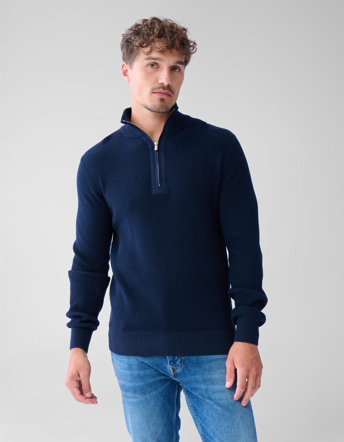 Pullover mit Rei&szlig;verschluss Navy SHOEBY MEN