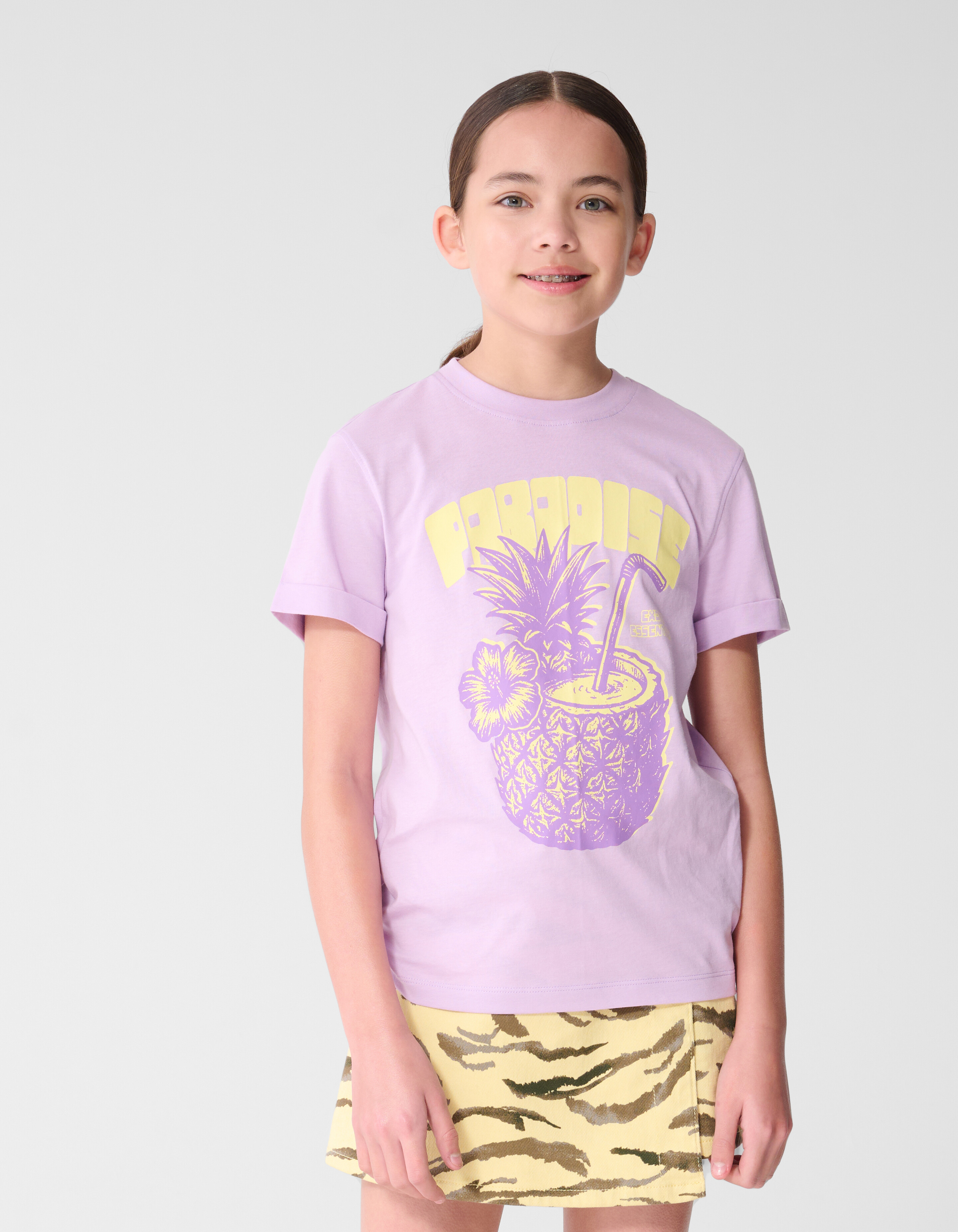 Paradise Artwork T-Shirt Helllila SHOEBY GIRLS