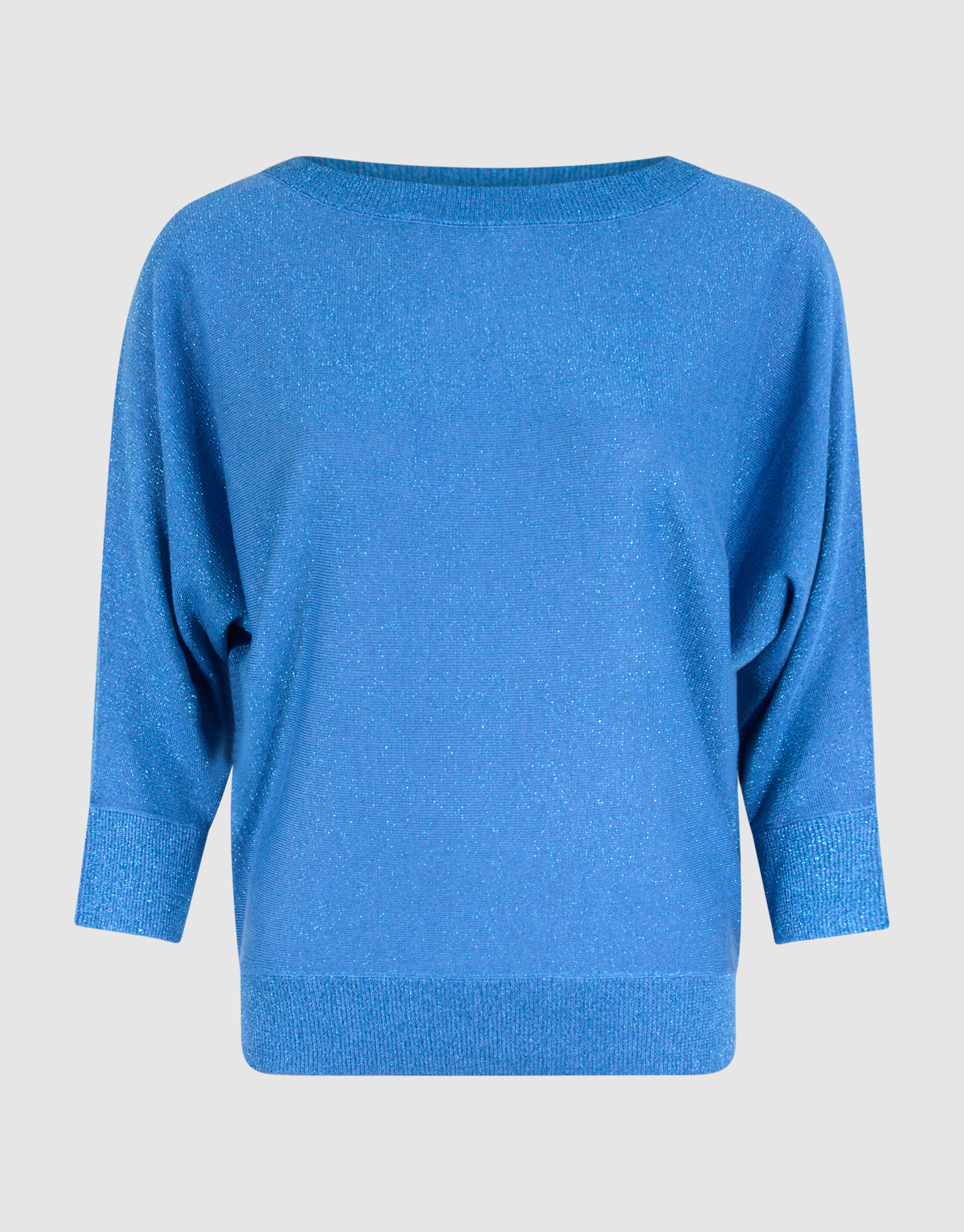 Glitzer Fledermausärmel Pullover Blau SHOEBY WOMEN