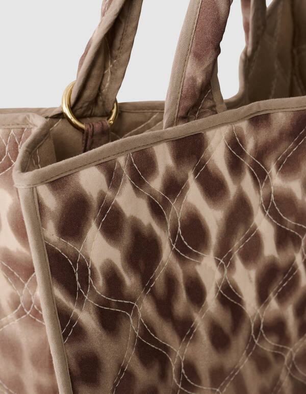 Gesteppte Leoparden-Shopper Hellbraun SHOEBY ACCESSOIRES