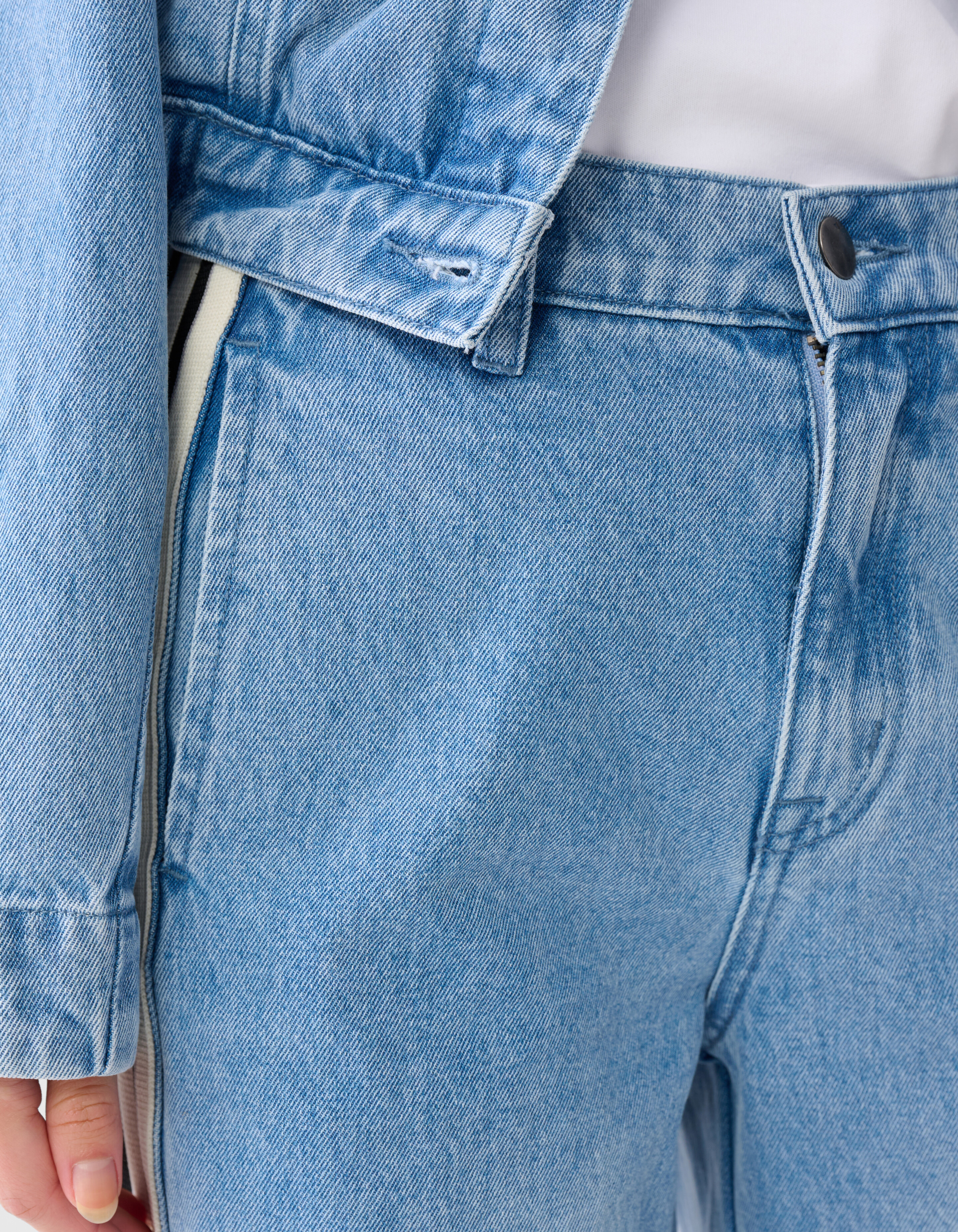 Sportliche Tape Wide Leg Fit Jeans Blau SHOEBY WOMEN