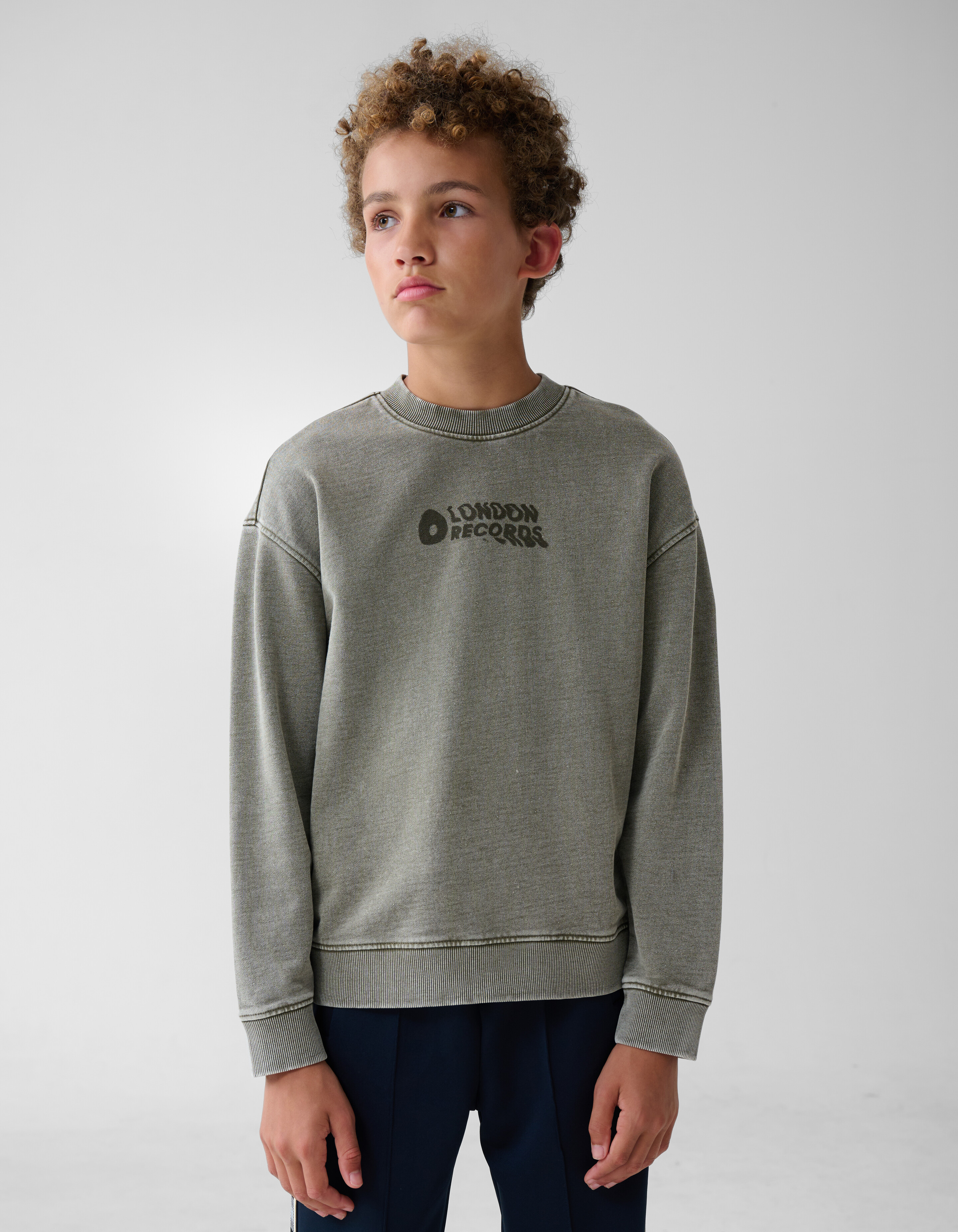 Textdruck Pullover Dunkelgrau SHOEBY BOYS