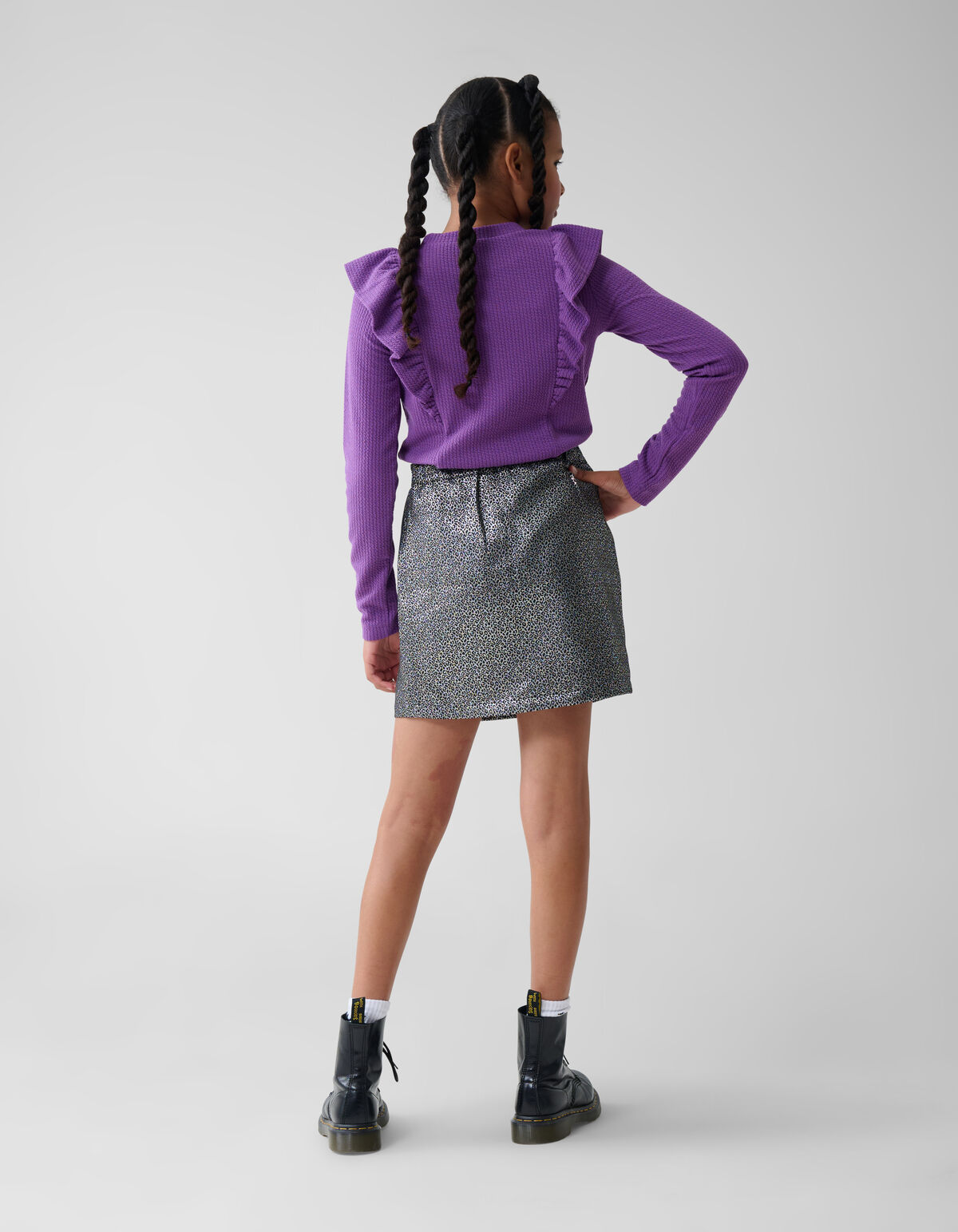 Kabel-Rüschen-Top Lila SHOEBY GIRLS