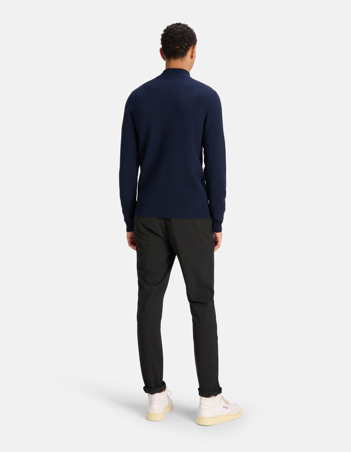 Blockierter Rollkragenpullover dunkelblau SHOEBY MEN
