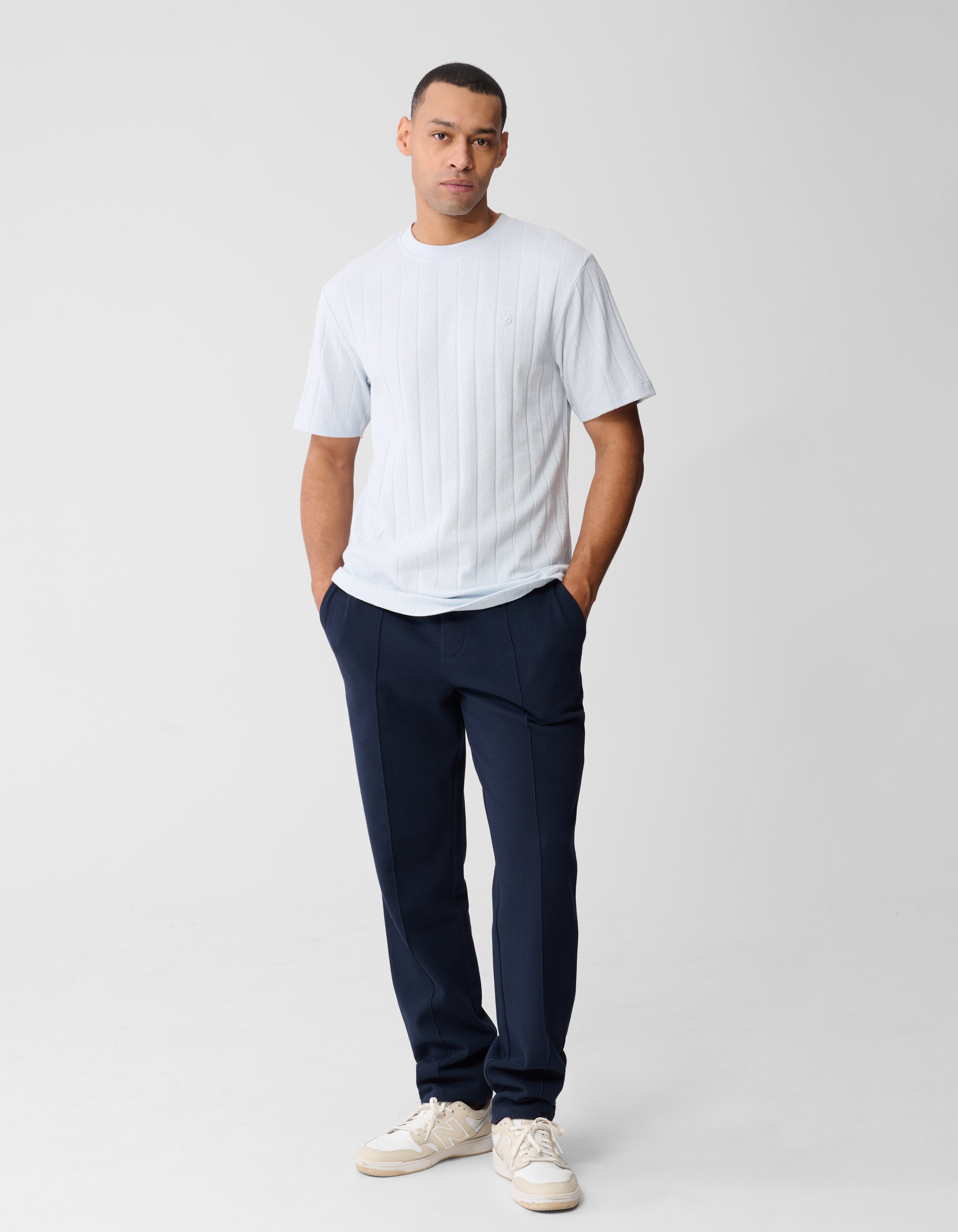 Struktur Stripe Artwork T-Shirt Hellblau SHOEBY MEN