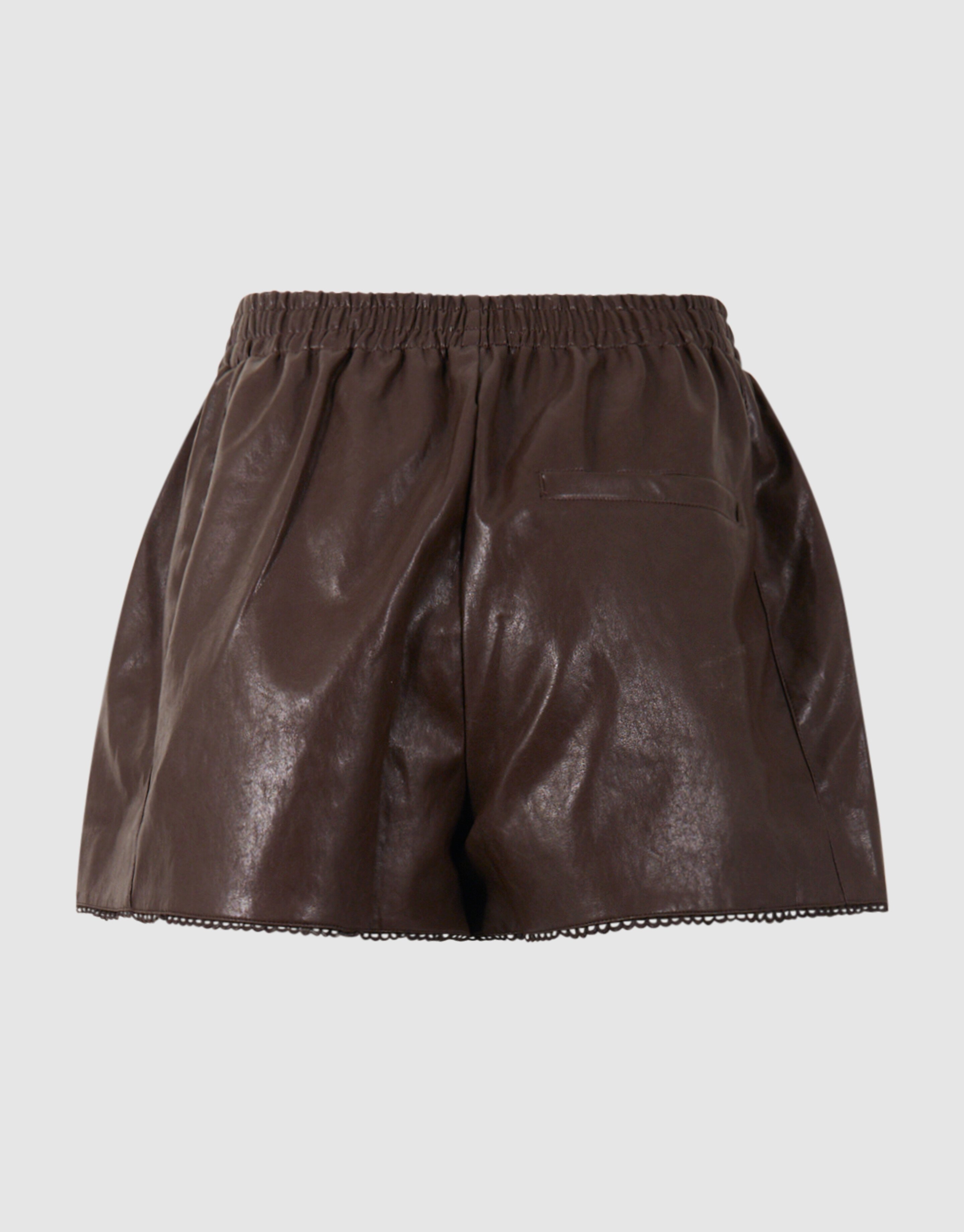 Vegane Leder-Shorts Braun SHOEBY WOMEN