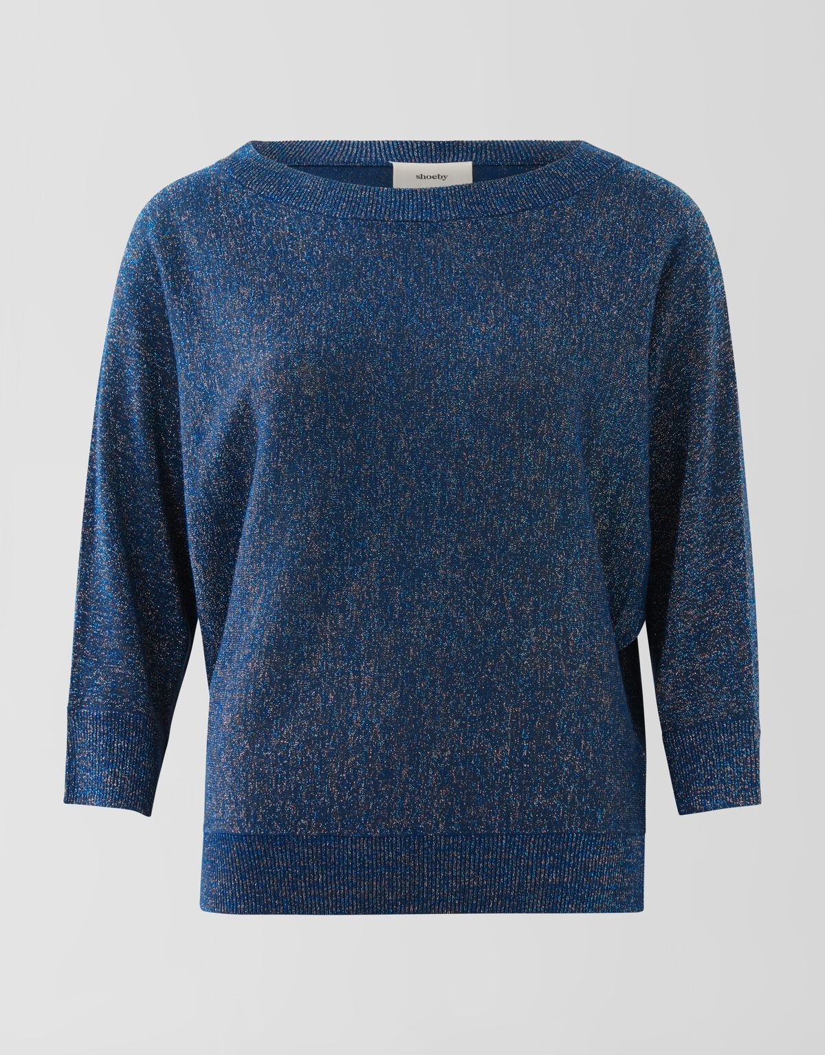 Glitzer Fledermausärmel Pullover Dunkelblau SHOEBY WOMEN