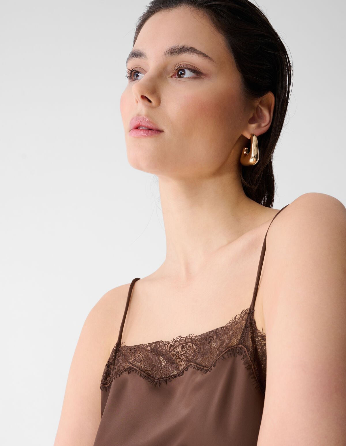 Satin-Top in Braun SHOEBY WOMEN