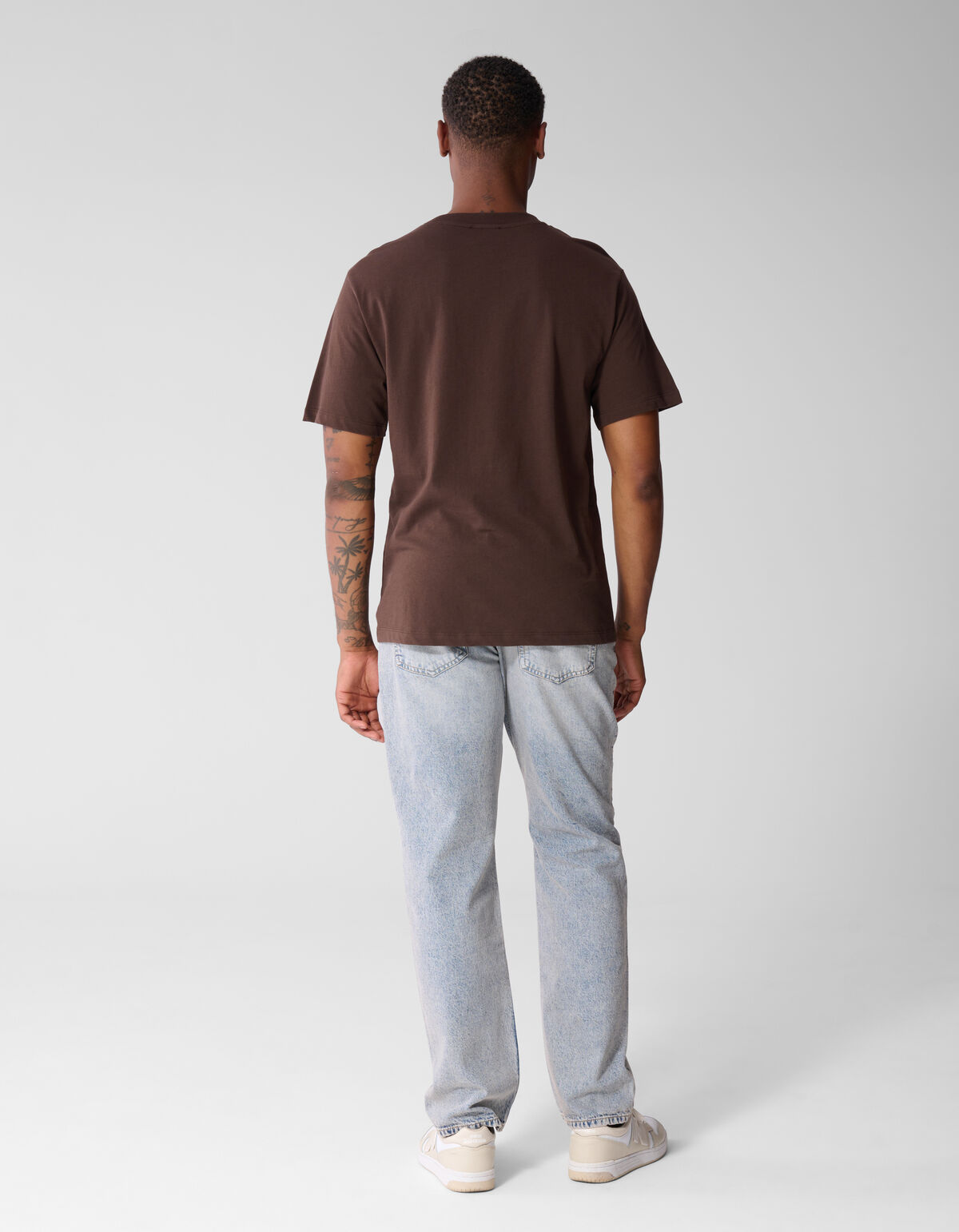 Einfarbiges T-Shirt Braun SHOEBY MEN