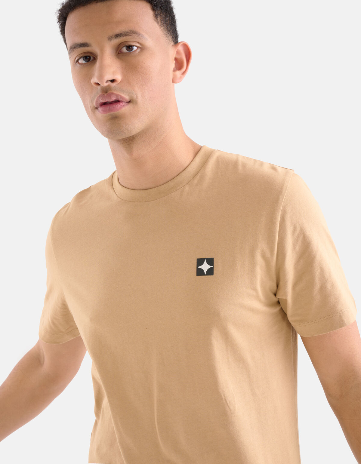 Glitzer-T-Shirt Hellbraun SHOEBY MEN