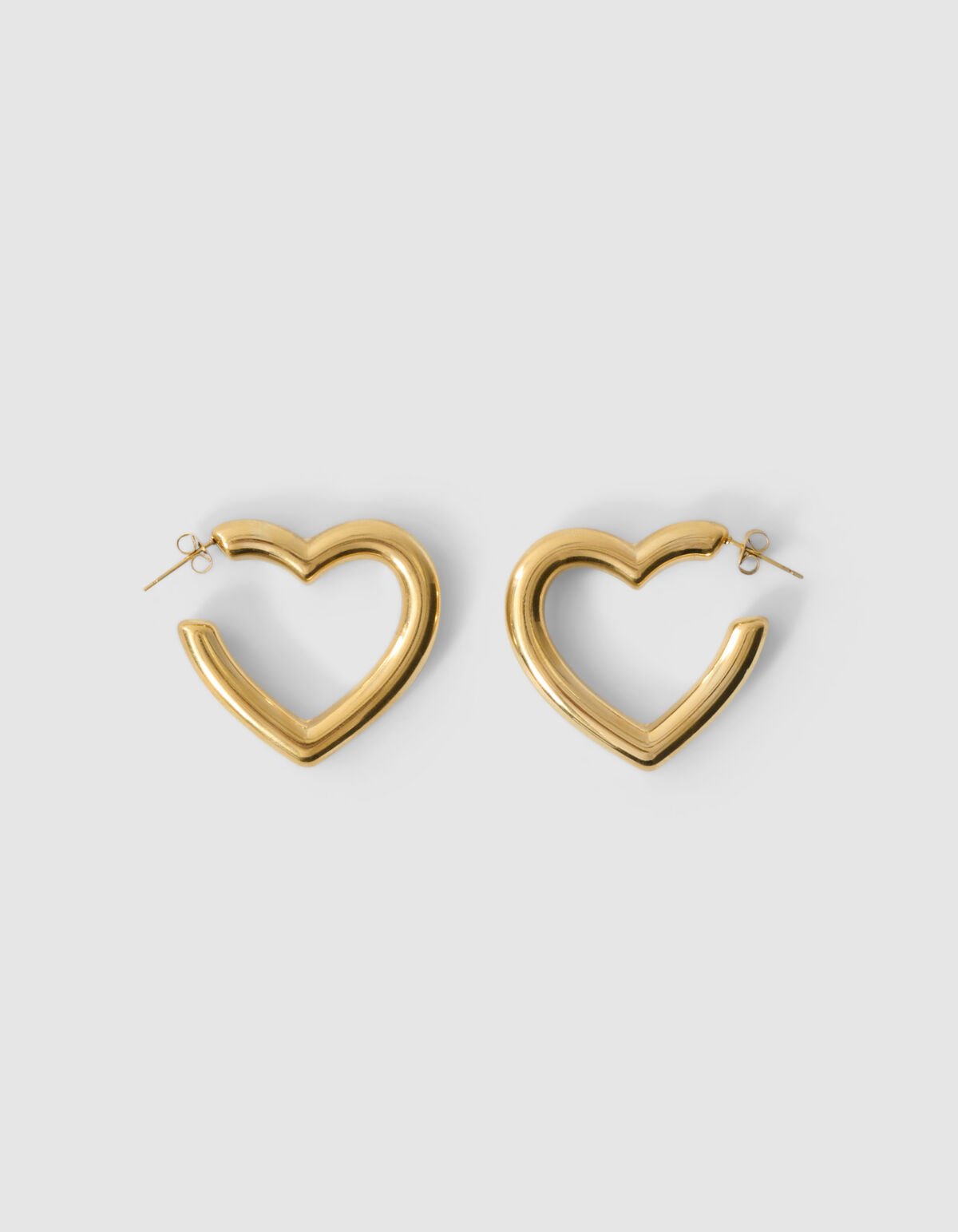 Bulky Heart Hoop Ohrringe Gold SHOEBY ACCESSOIRES
