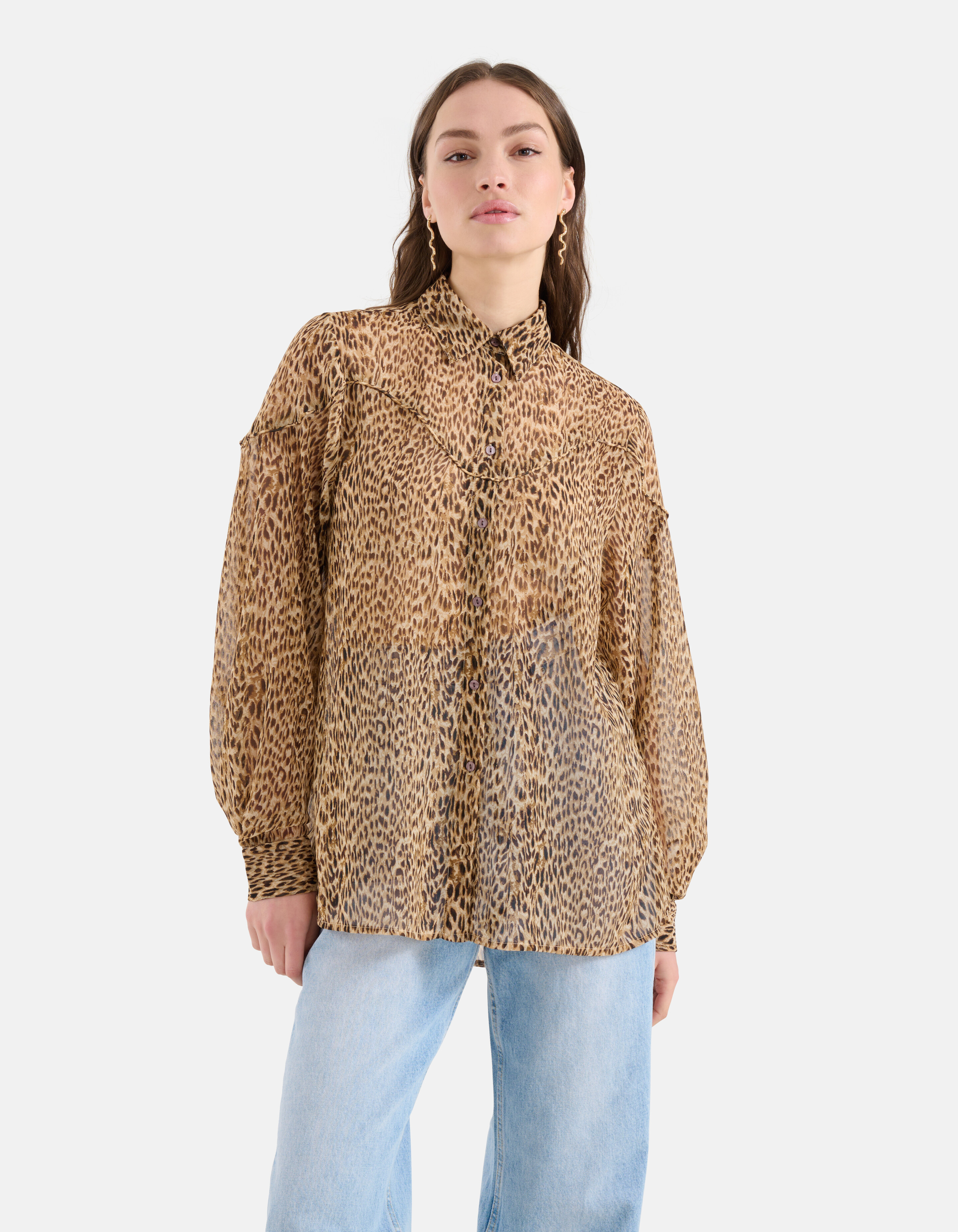 Gepardenbluse Braun SHOEBY WOMEN
