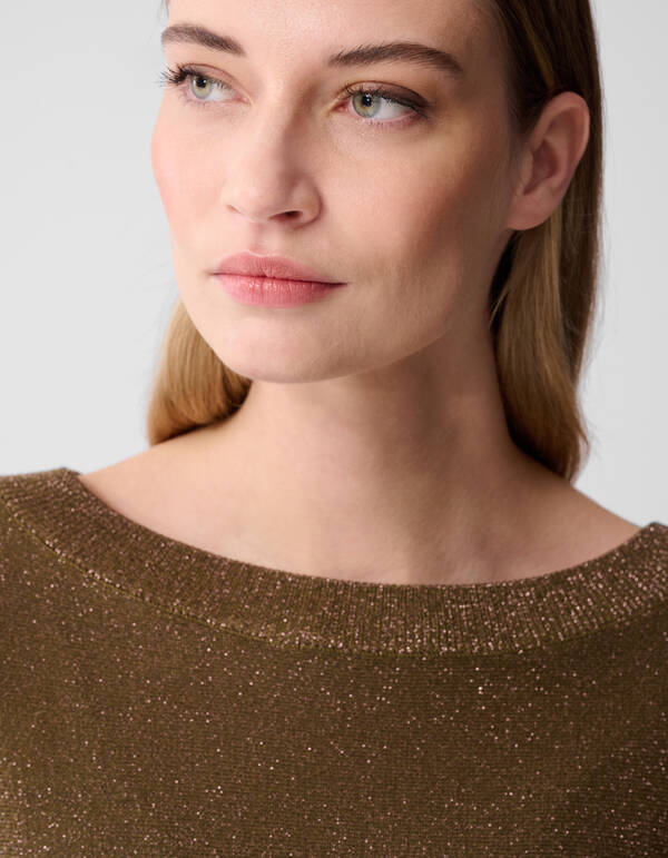 Glitzer Fledermaus Pullover Braun SHOEBY WOMEN
