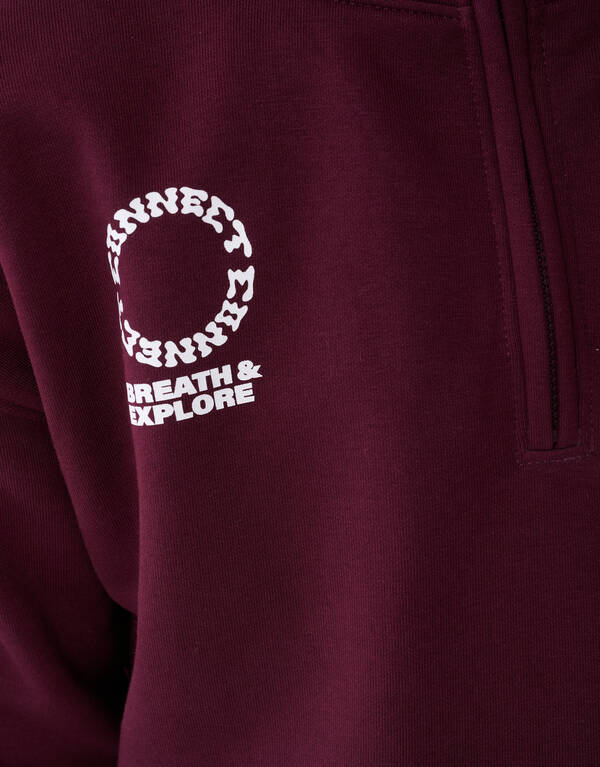 Halb-Reißverschluss-Pullover Dunkelrot SHOEBY BOYS